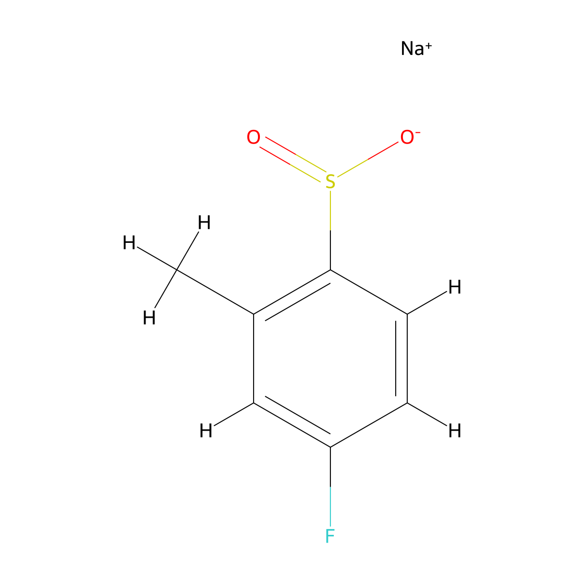 Sodium 4-fluoro-2-methylbenzenesulfinate molecular structure, CAS 1101822-04-1