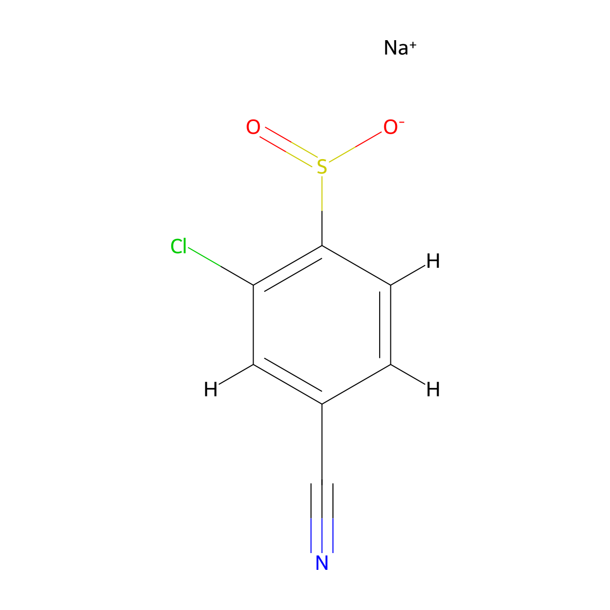 Sodium 2-chloro-4-cyanobenzene-1-sulfinate molecular structure, CAS 1101822-21-2
