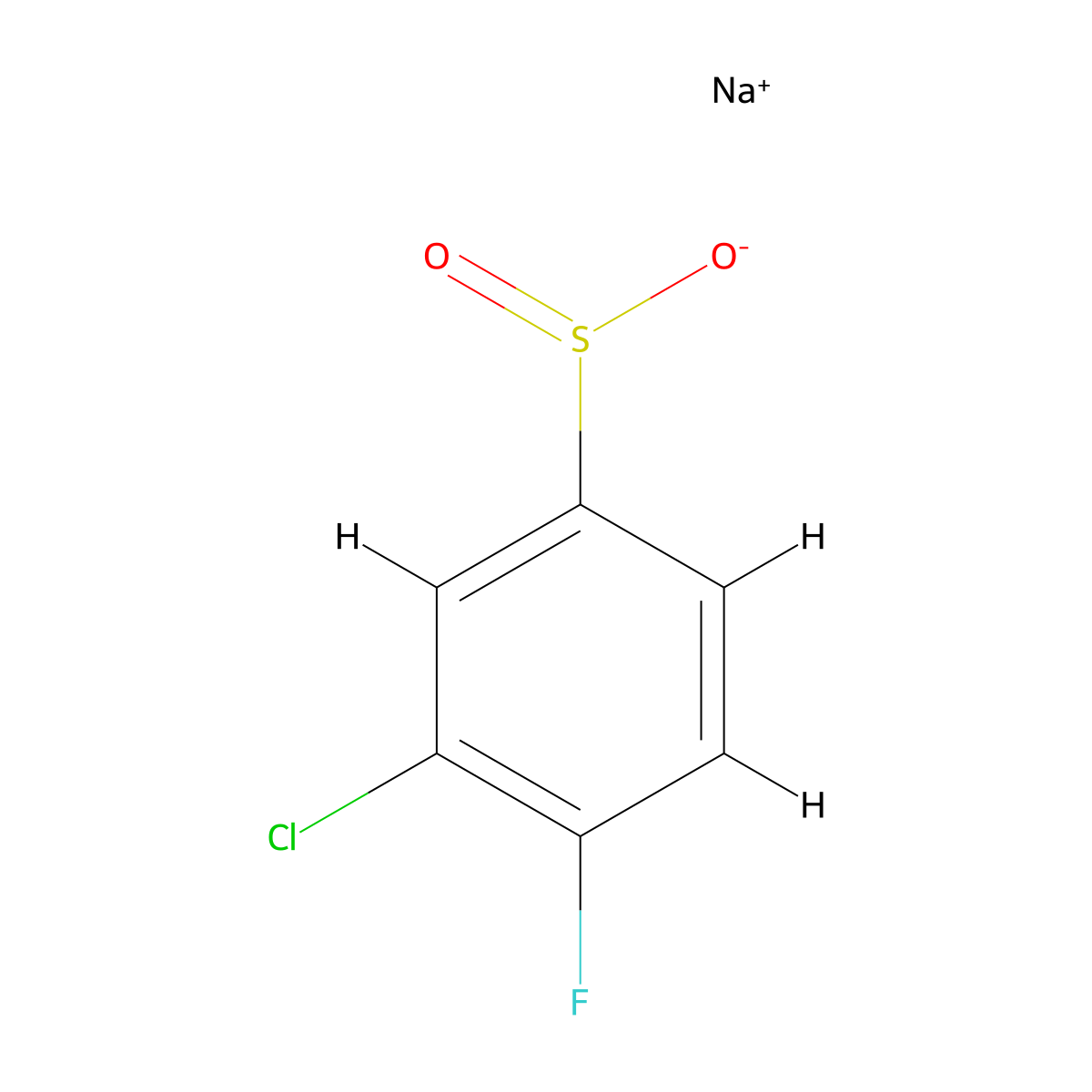 Sodium 3-chloro-4-fluorobenzenesulfinate molecular structure, CAS 1101822-79-0