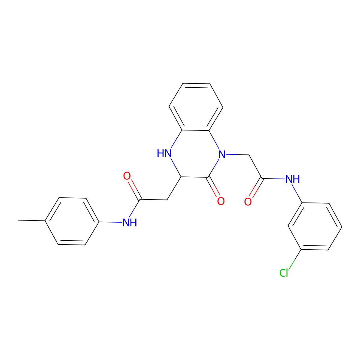 N-(3-chlorophenyl)-2-(3-{[(4-methylphenyl)carbamoyl]methyl}-2-oxo-1,2,3,4-tetrahydroquinoxalin-1-yl)acetamide molecular structure, CAS 1101827-61-5
