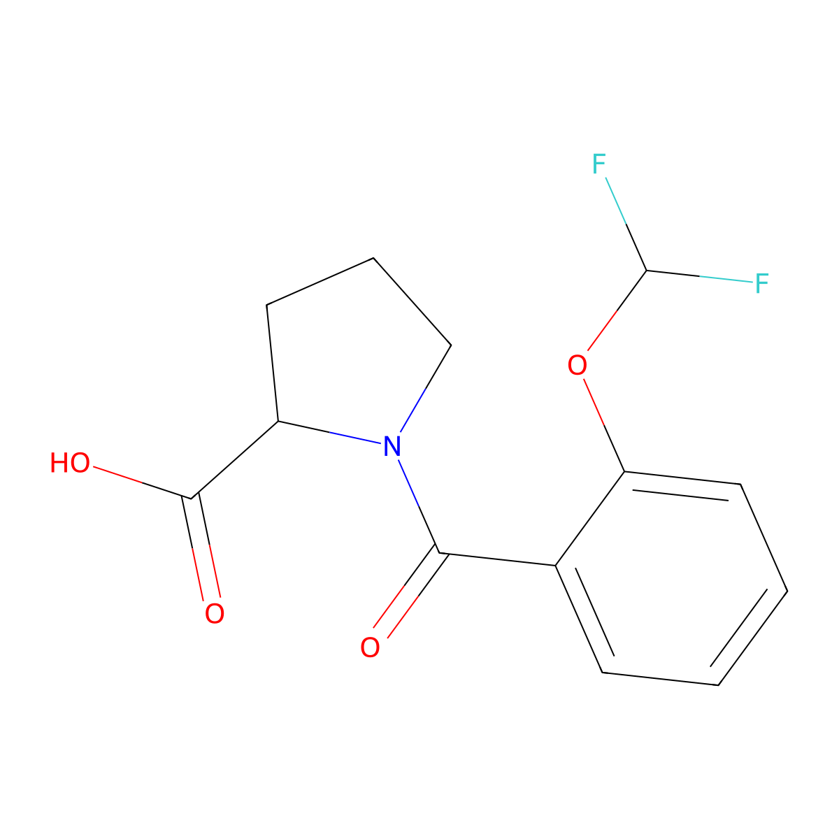 1-[2-(Difluoromethoxy)benzoyl]pyrrolidine-2-carboxylic acid molecular structure, CAS 1101842-37-8