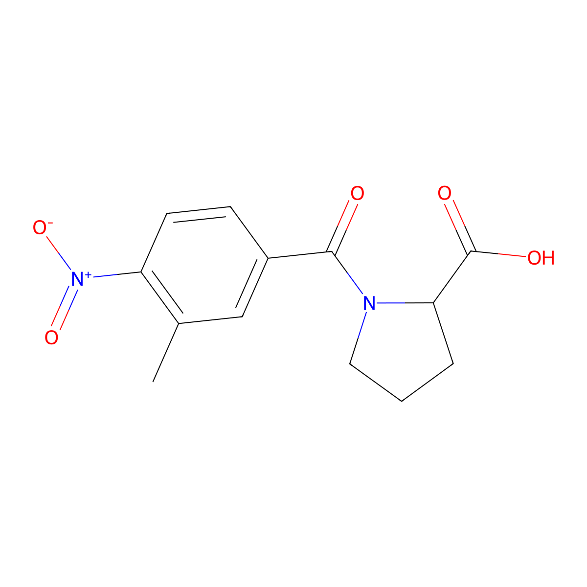 1-(3-Methyl-4-nitrobenzoyl)pyrrolidine-2-carboxylic acid molecular structure, CAS 1101842-87-8