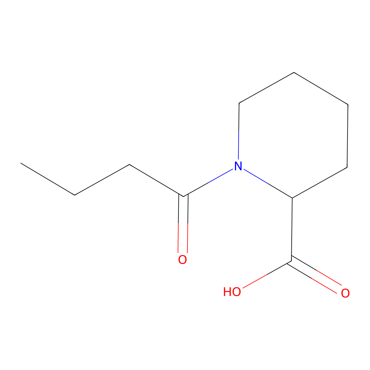 1-Butanoylpiperidine-2-carboxylic acid molecular structure, CAS 1101848-24-1
