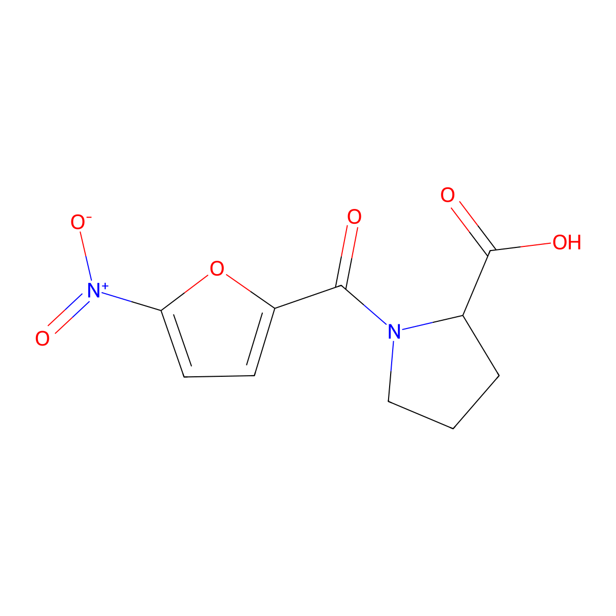 1-(5-Nitrofuran-2-carbonyl)pyrrolidine-2-carboxylic acid molecular structure, CAS 1101848-43-4