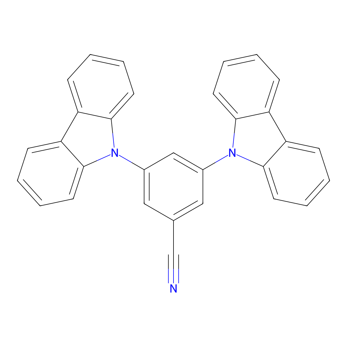 3,5-Di(9H-carbazol-9-yl)benzonitrile molecular structure, CAS 1101848-45-6