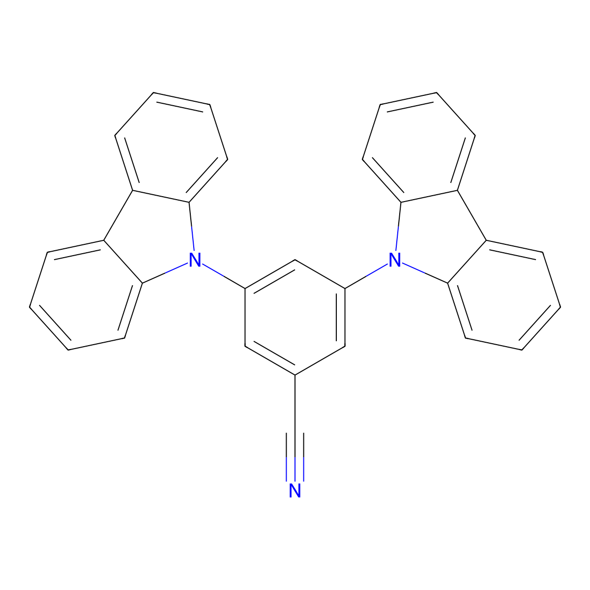 3,5-Di(9H-carbazol-9-yl)benzonitrile molecular structure, CAS 1101848-45-6