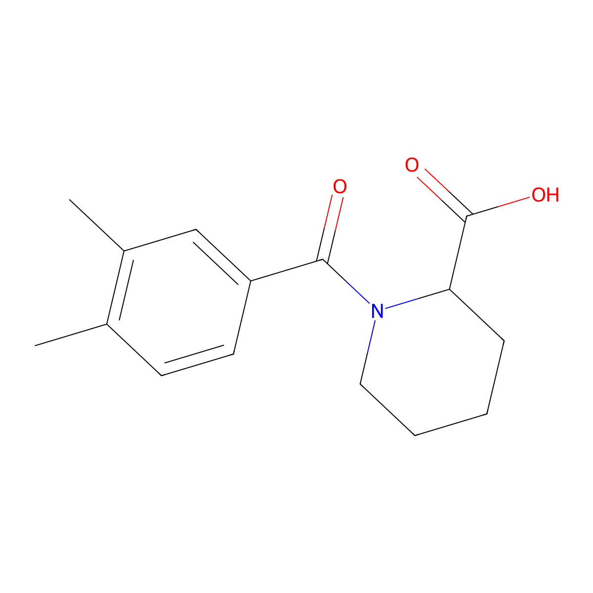 1-(3,4-Dimethylbenzoyl)piperidine-2-carboxylic acid molecular structure, CAS 1101848-98-9