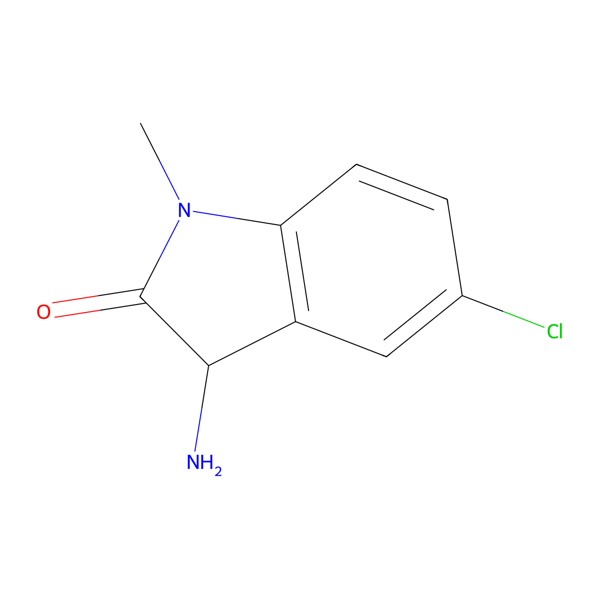 3-amino-5-chloro-1-methyl-1,3-dihydro-2H-indol-2-one molecular structure, CAS 1101851-73-3