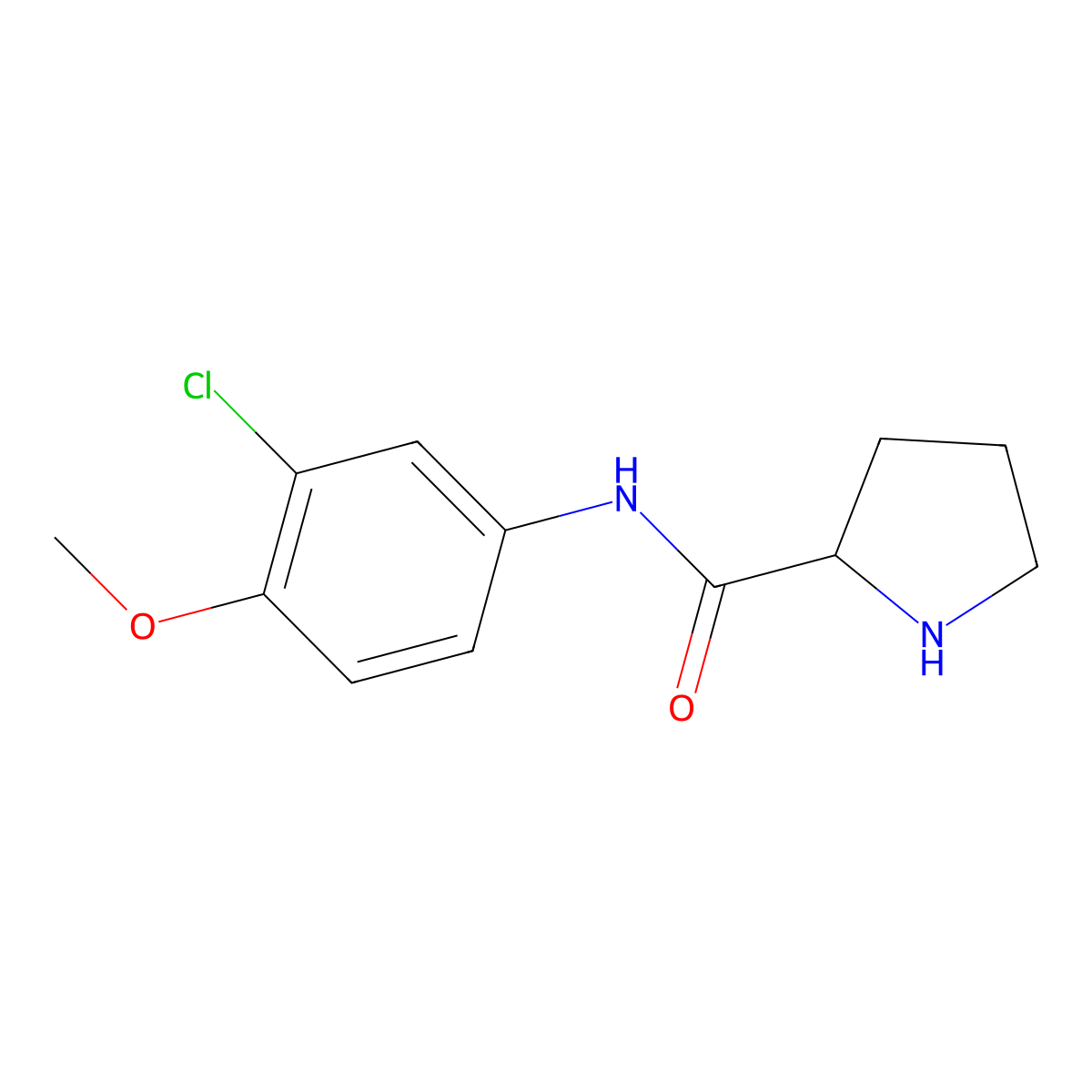 N-(3-chloro-4-methoxyphenyl)prolinamide molecular structure, CAS 1101852-33-8