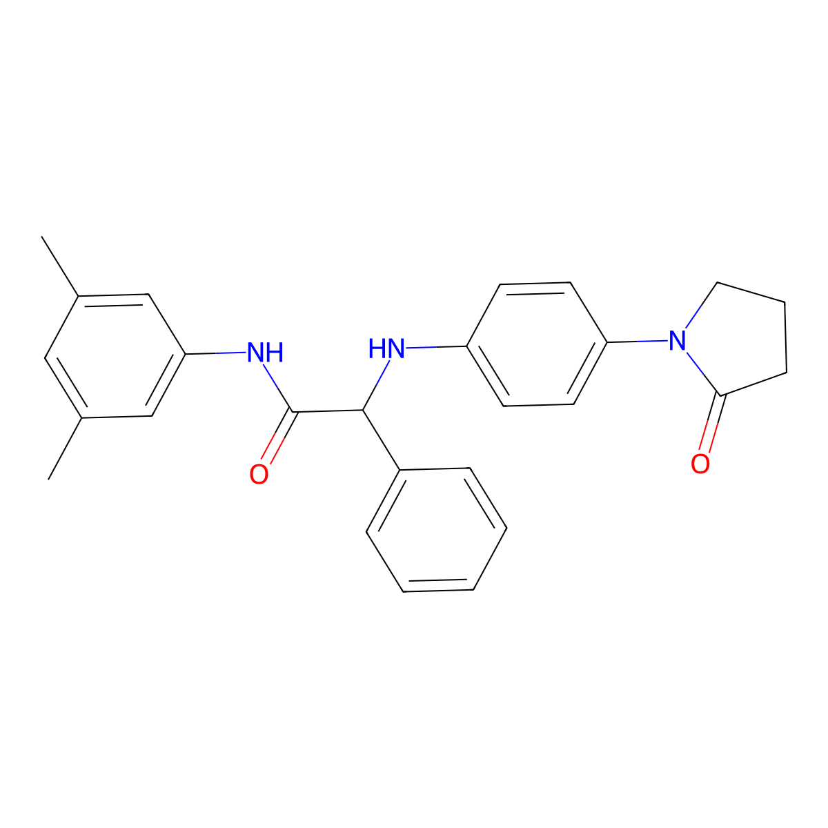 N-(3,5-dimethylphenyl)-2-{[4-(2-oxopyrrolidin-1-yl)phenyl]amino}-2-phenylacetamide molecular structure, CAS 1101873-08-8