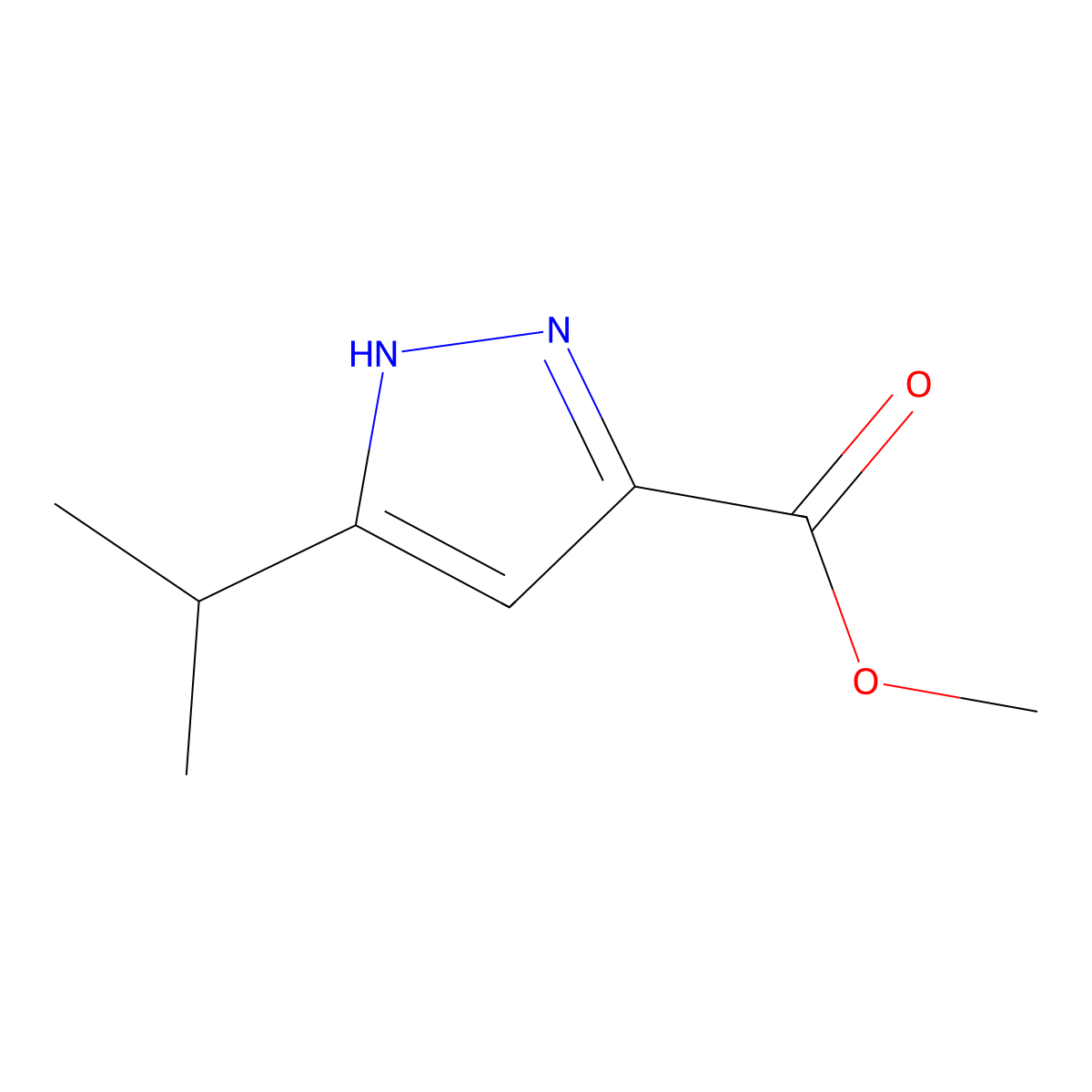 methyl 5-isopropyl-1H-pyrazole-3-carboxylate molecular structure, CAS 1101877-35-3