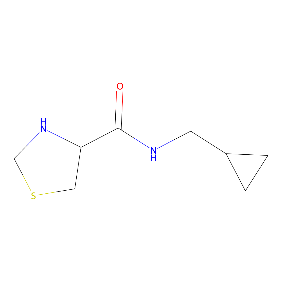 N-(cyclopropylmethyl)thiazolidine-4-carboxamide molecular structure, CAS 1101904-13-5