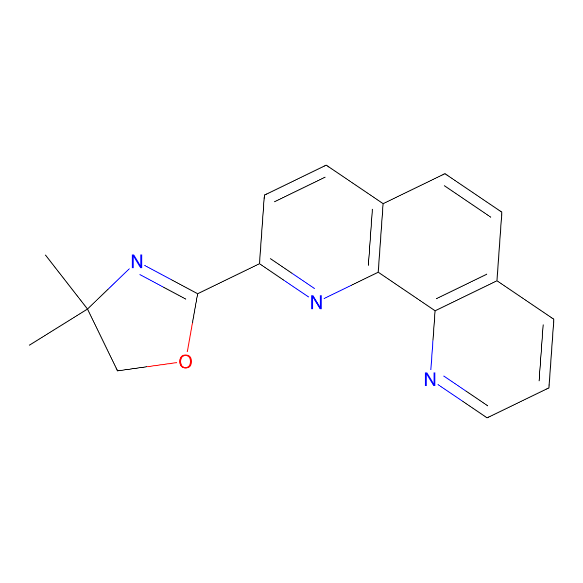 4,4-Dimethyl-2-(1,10-phenanthrolin-2-yl)-4,5-dihydrooxazole molecular structure, CAS 1101906-42-6