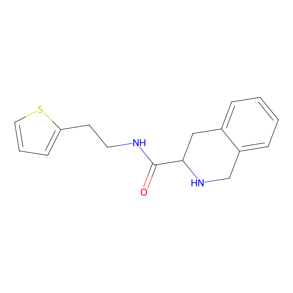 N-[2-(thiophen-2-yl)ethyl]-1,2,3,4-tetrahydroisoquinoline-3-carboxamide molecular structure, CAS 1101919-44-1