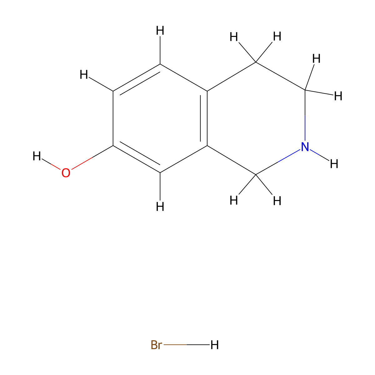 1,2,3,4-tetrahydroisoquinolin-7-ol Hydrobromide molecular structure, CAS 110192-19-3