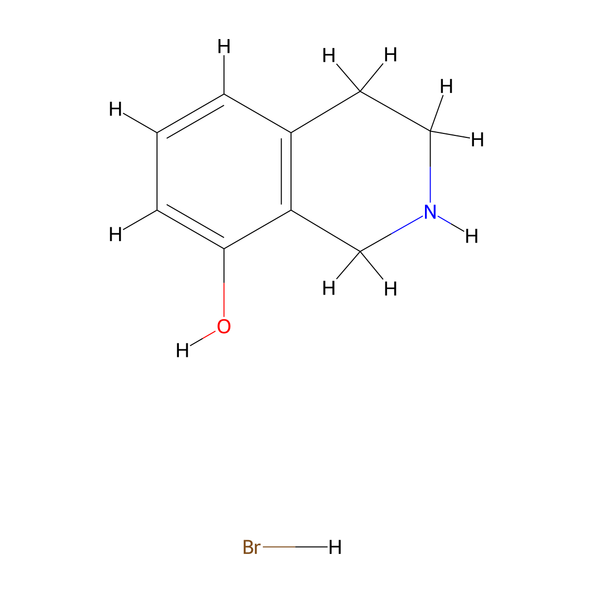1,2,3,4-Tetrahydroisoquinolin-8-ol hydrobromide molecular structure, CAS 110192-20-6