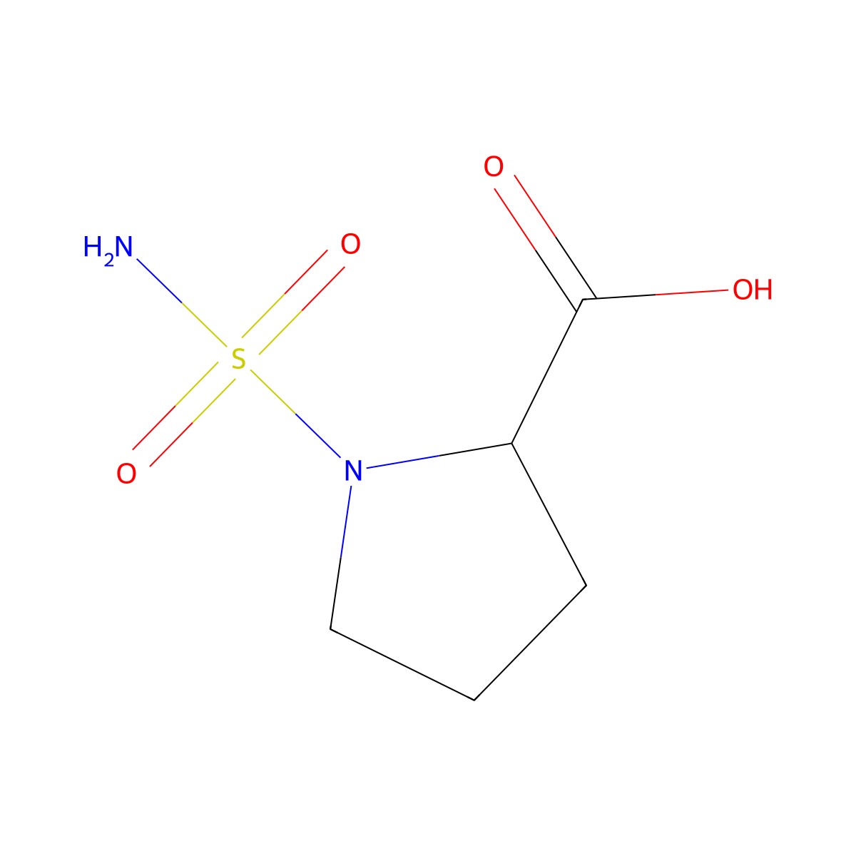 1-Sulfamoylpyrrolidine-2-carboxylic acid molecular structure, CAS 1101927-59-6