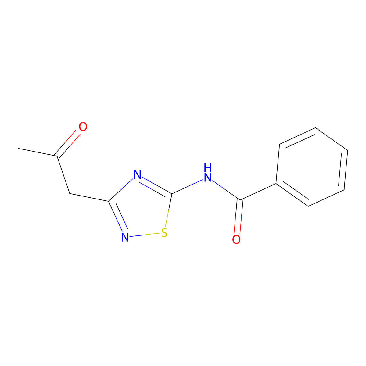 N-[3-(2-oxopropyl)-1,2,4-thiadiazol-5-yl]benzamide molecular structure, CAS 110196-91-3