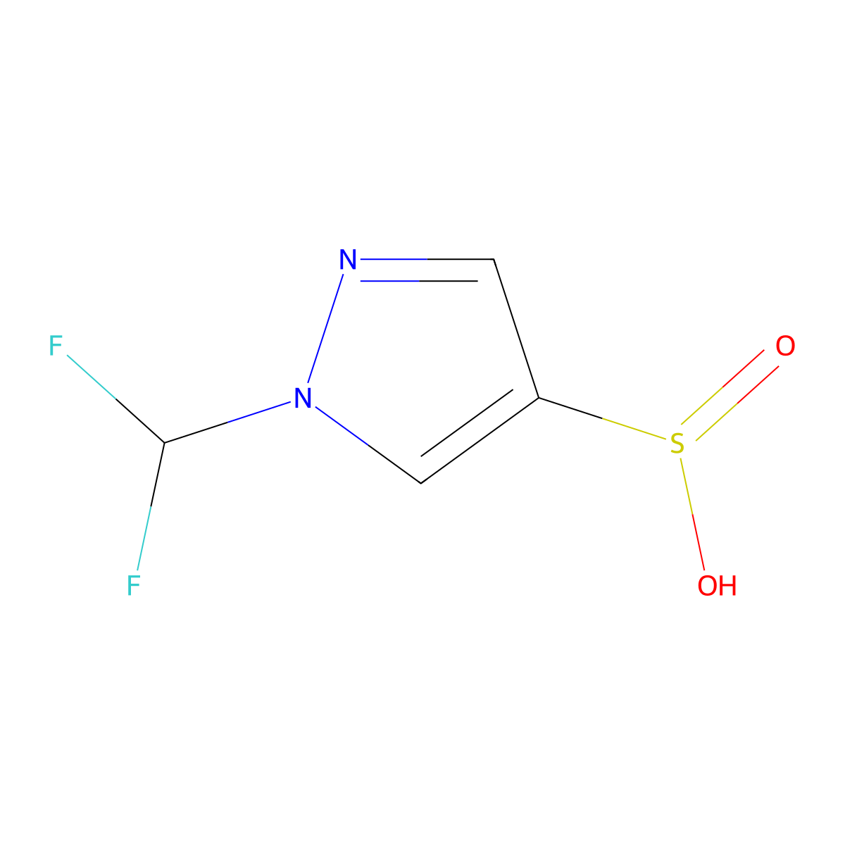 1-(Difluoromethyl)-1H-pyrazole-4-sulfinic acid molecular structure, CAS 1101986-96-2