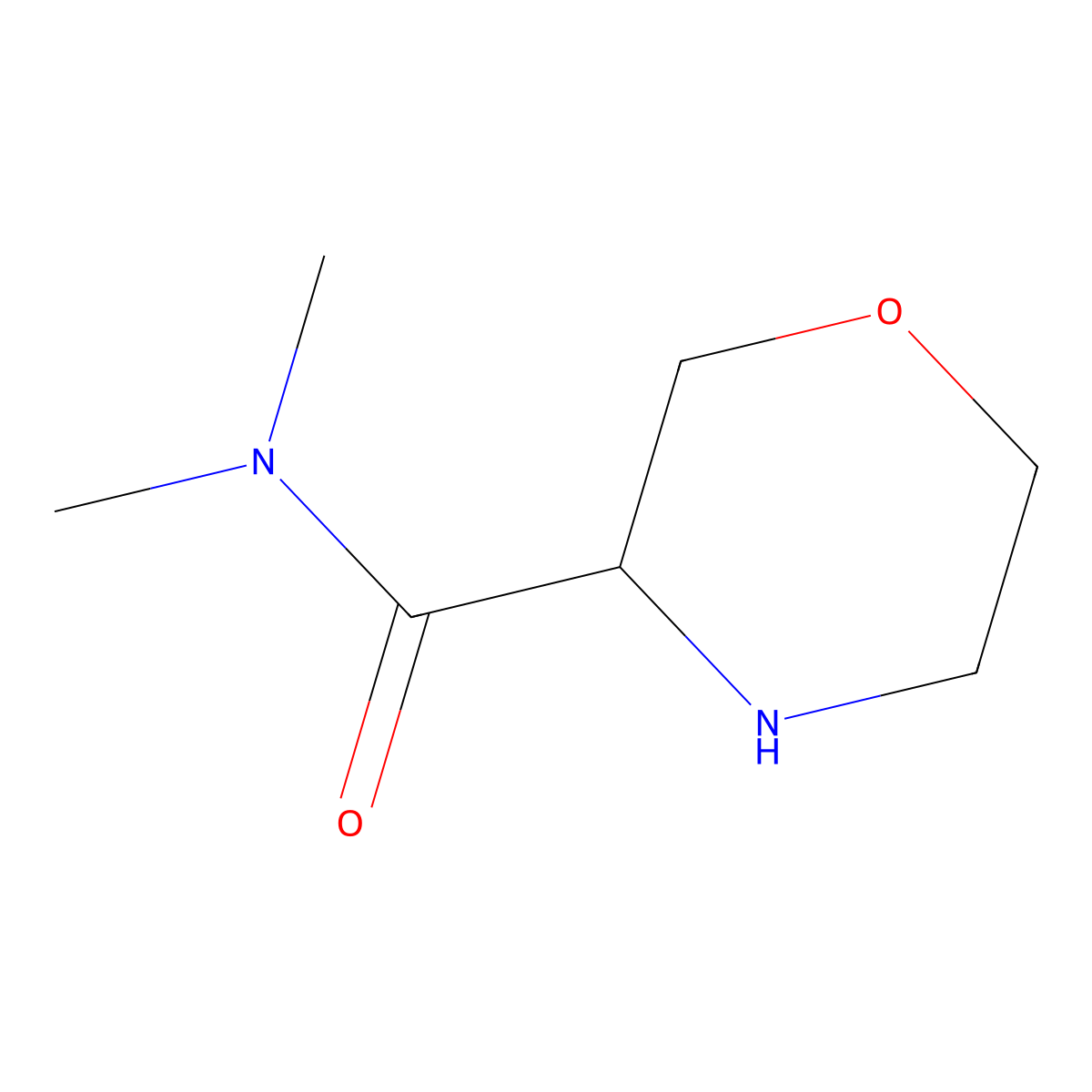 N,N-dimethylmorpholine-3-carboxamide molecular structure, CAS 1101987-05-6