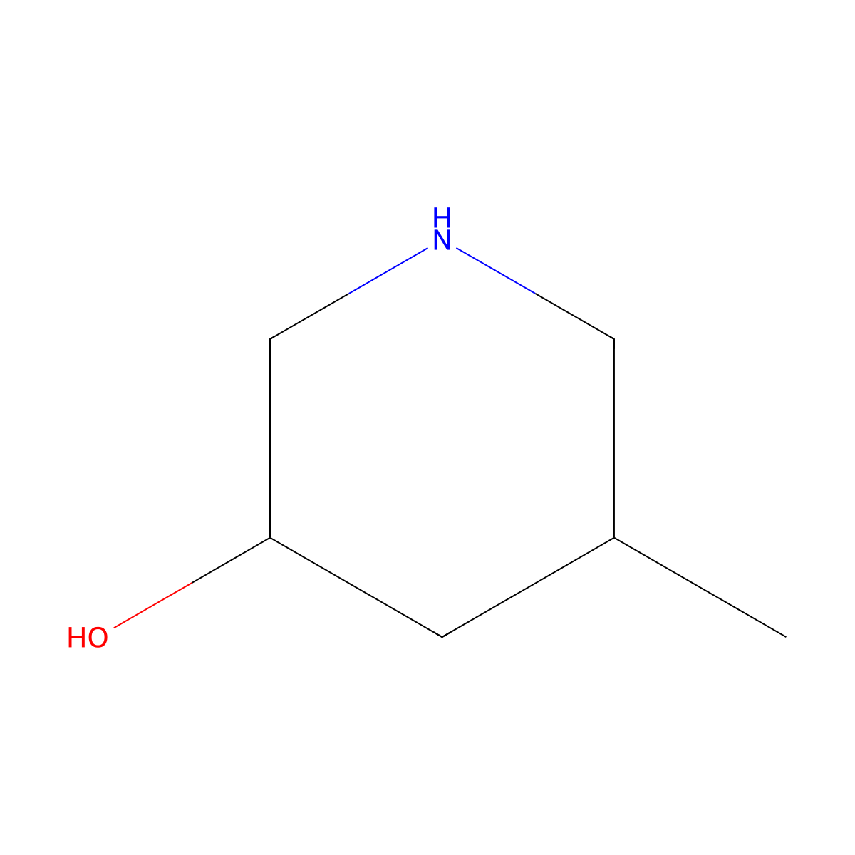 (3S,5S)-5-methylpiperidin-3-ol molecular structure, CAS 1101987-19-2
