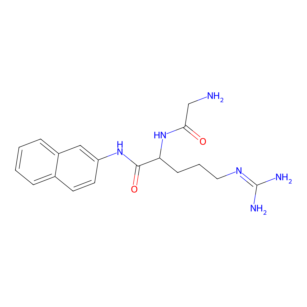 (2S)-2-[(2-aminoacetyl)amino]-5-(diaminomethylideneamino)-N-naphthalen-2-ylpentanamide molecular structure, CAS 1102-24-5