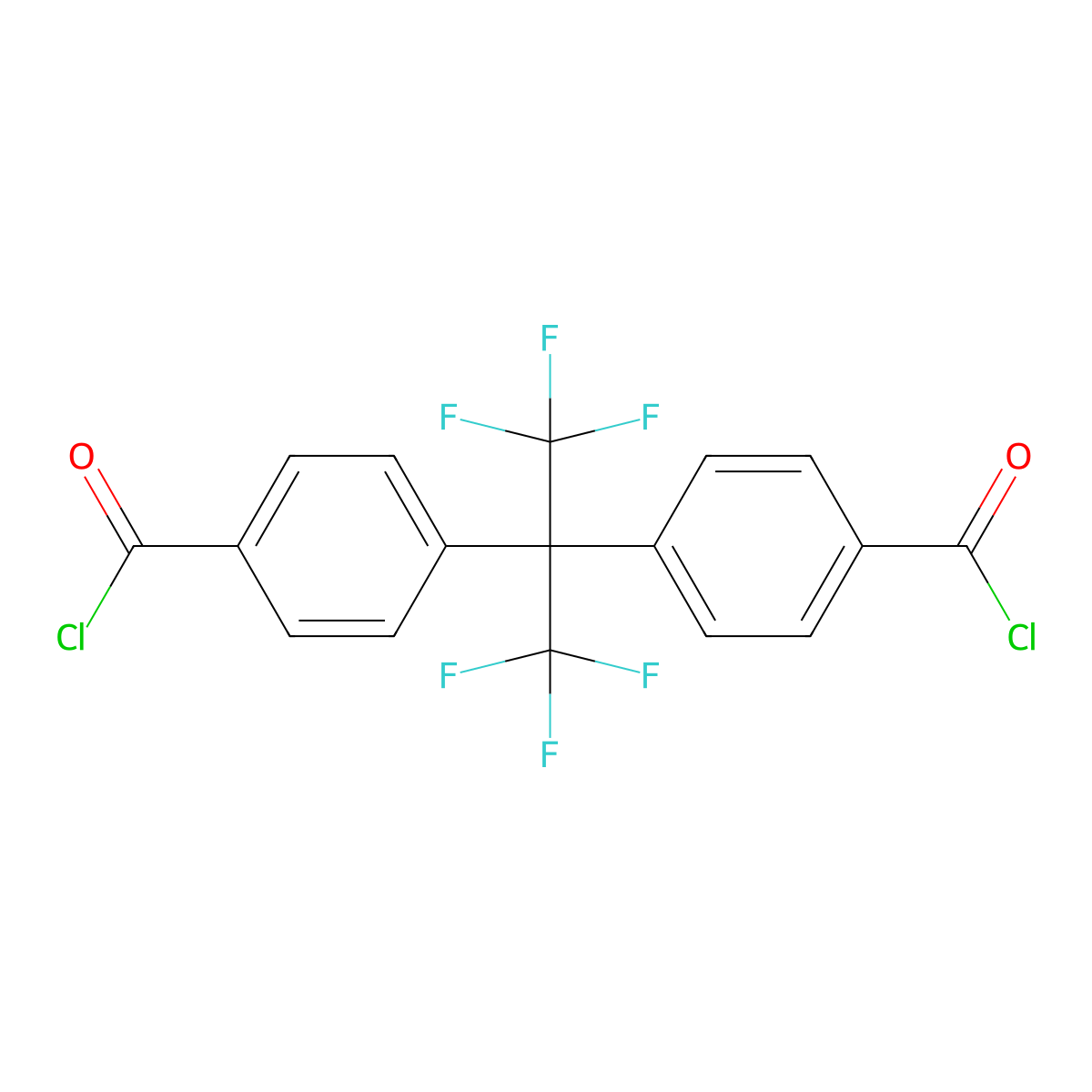 Benzoyl chloride, 4,4'-[2,2,2-trifluoro-1-(trifluoromethyl)ethylidene]bis- molecular structure, CAS 1102-92-7