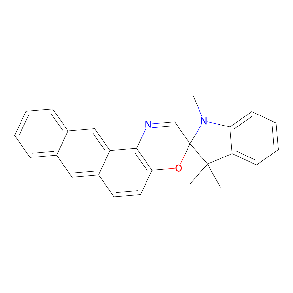 1,3,3-Trimethylspiro[indole-2,3'-naphtho[2,3-f][1,4]benzoxazine] molecular structure, CAS 110200-62-9