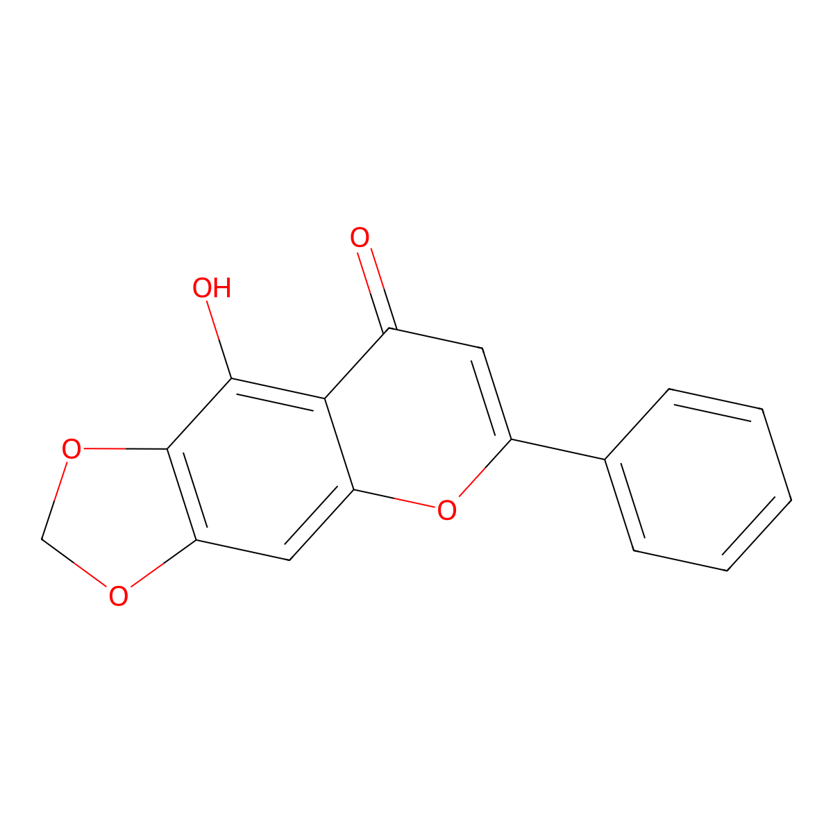 9-Hydroxy-6-phenyl-8H-1,3-dioxolo(4,5-g)(1)benzopyran-8-one molecular structure, CAS 110204-45-0