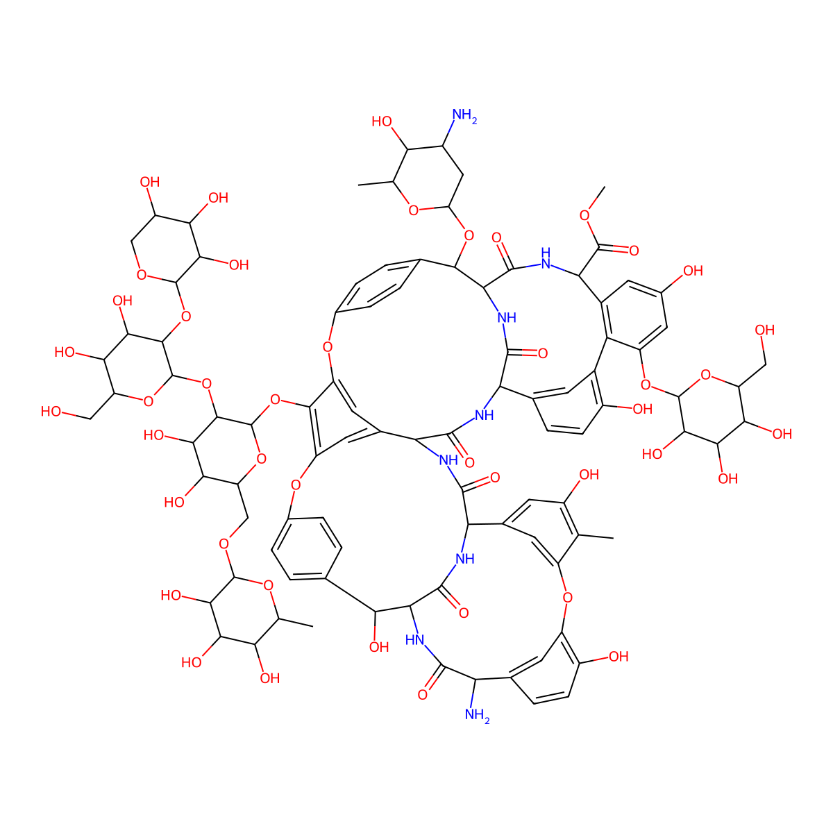 Ristocetin A molecular structure, CAS 11021-66-2
