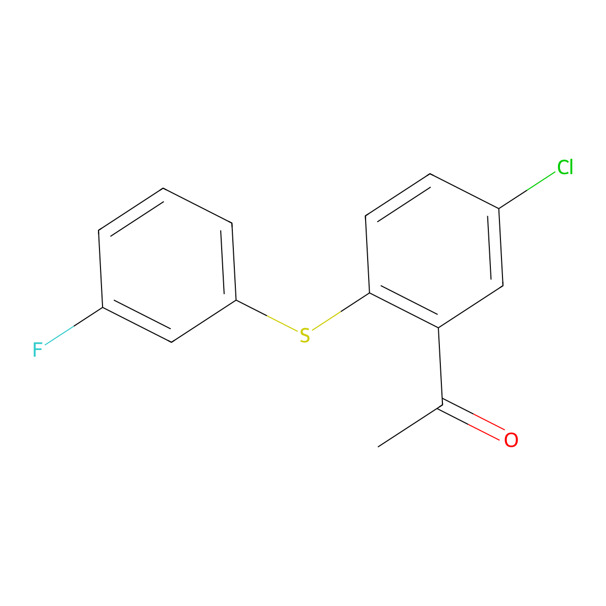 Ethanone, 1-[5-chloro-2-[(3-fluorophenyl)thio]phenyl]- molecular structure, CAS 110211-81-9