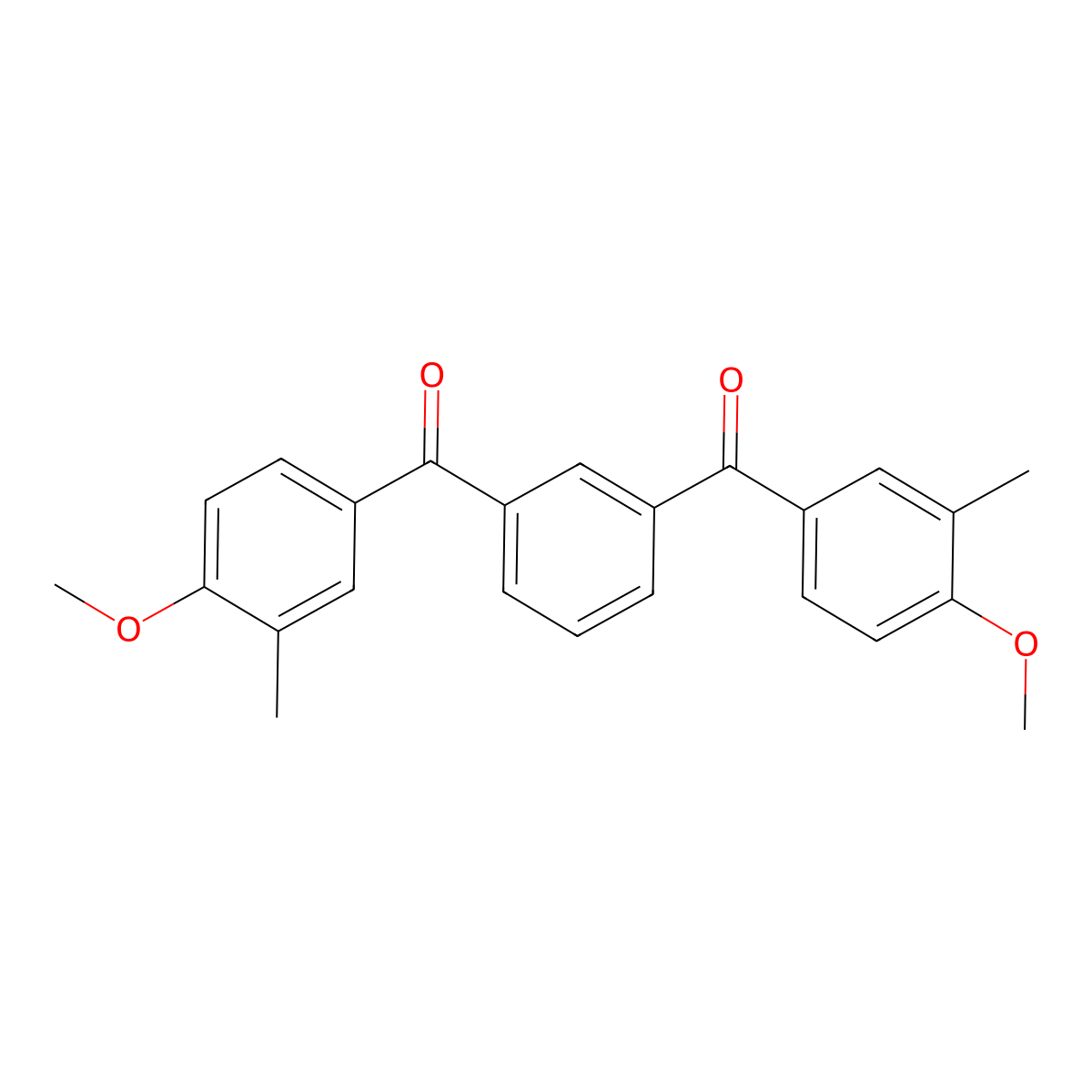 Methanone, 1,3-phenylenebis[(4-methoxy-3-methylphenyl)- molecular structure, CAS 110213-46-2
