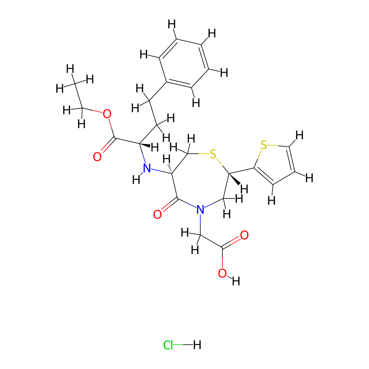 Temocapril Hydrochloride molecular structure, CAS 110221-44-8