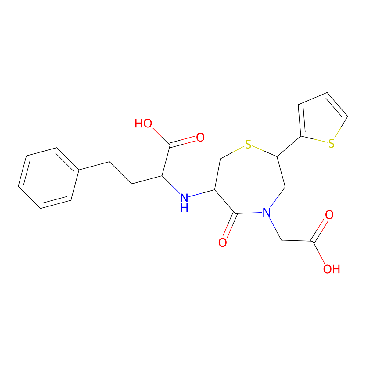 Temocaprilat molecular structure, CAS 110221-53-9