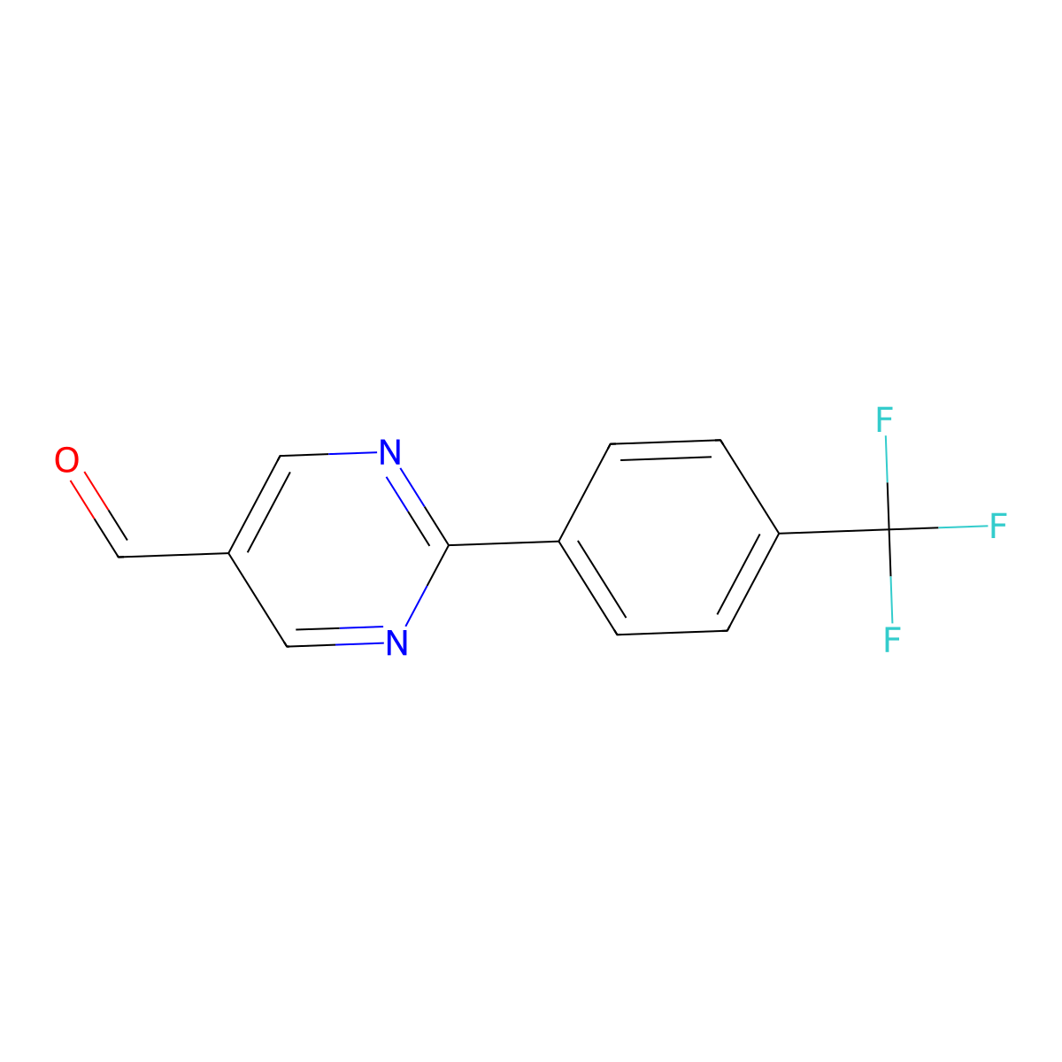 2-(4-Trifluoromethyl-phenyl)-pyrimidine-5-carbaldehyde molecular structure, CAS 1102229-83-3