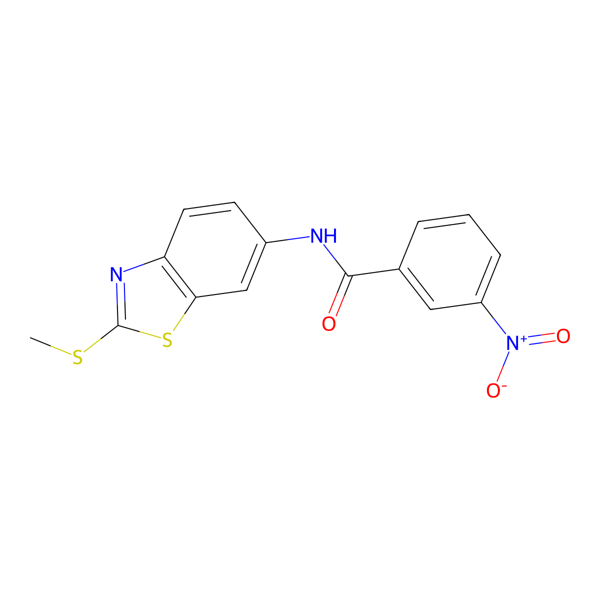 N-(2-(methylthio)benzo[d]thiazol-6-yl)-3-nitrobenzamide molecular structure, CAS 110226-92-1