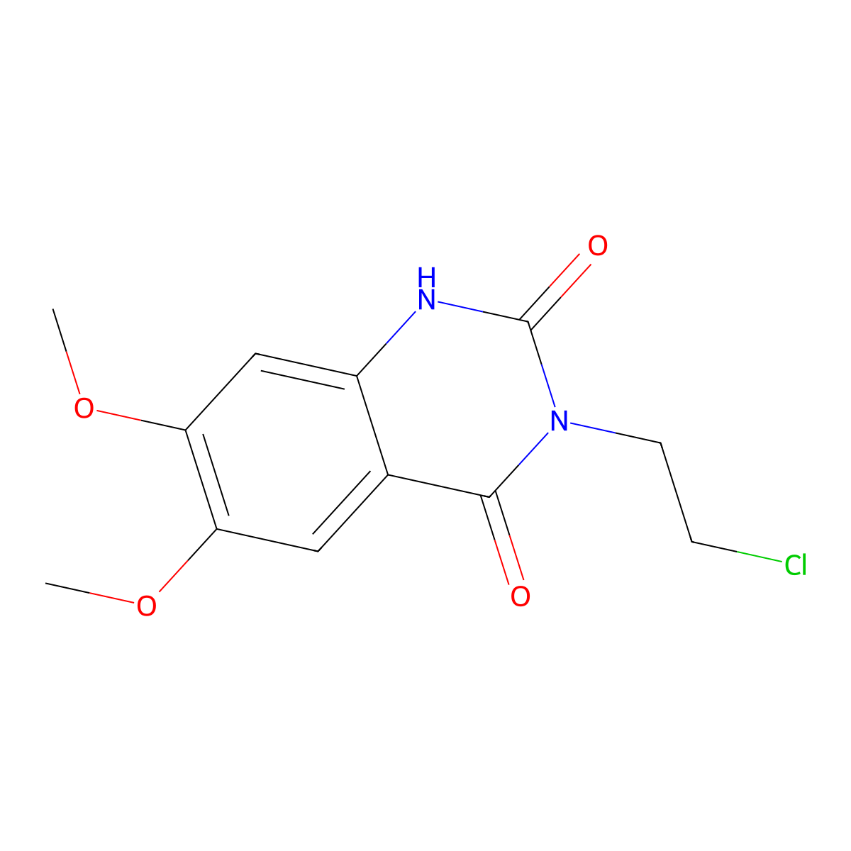 3-(2-chloroethyl)-6,7-dimethoxyquinazoline-2,4(1H,3H)-dione molecular structure, CAS 110231-26-0