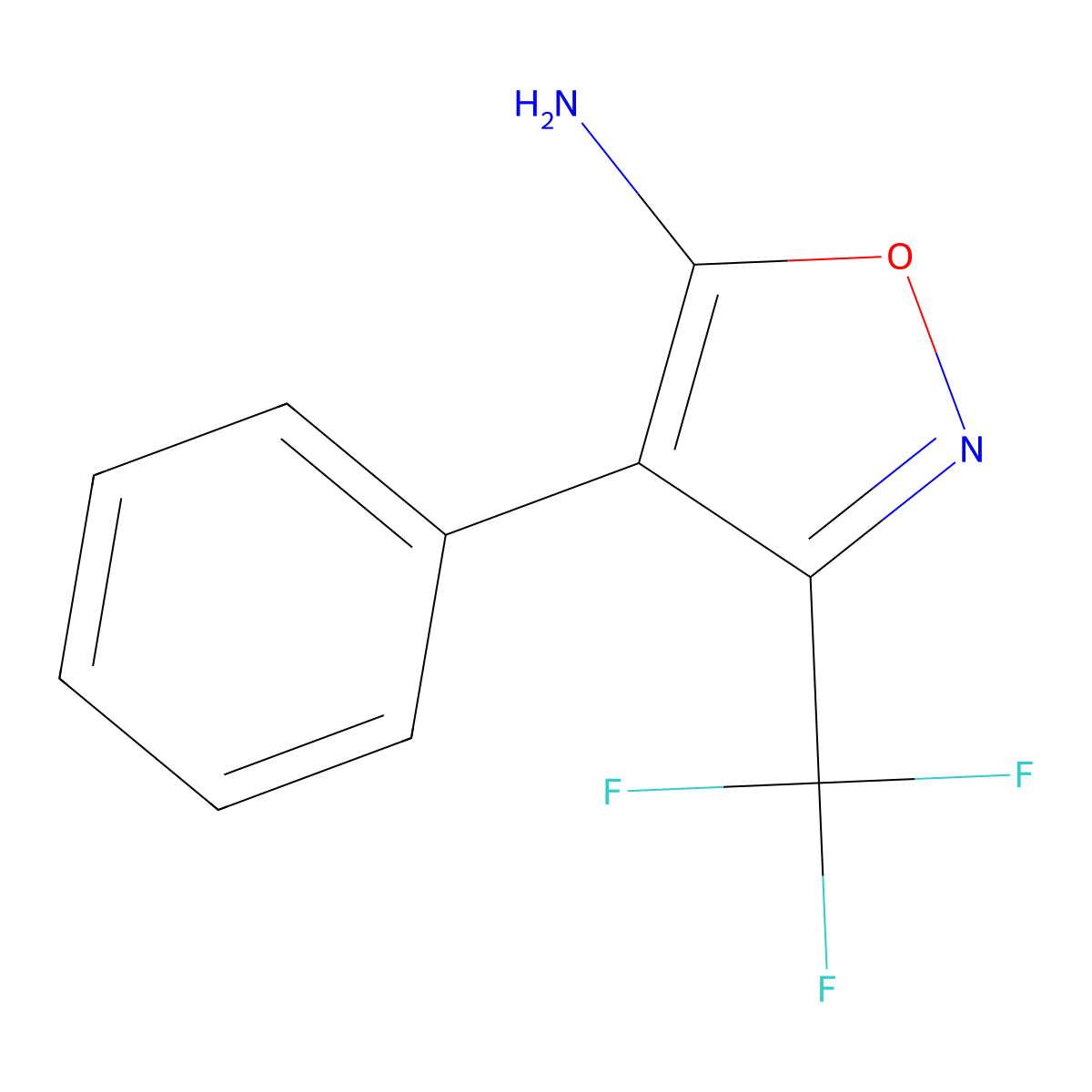 3-Trifluoromethyl-4-phenyl-5-aminoisoxazole molecular structure, CAS 110234-60-1