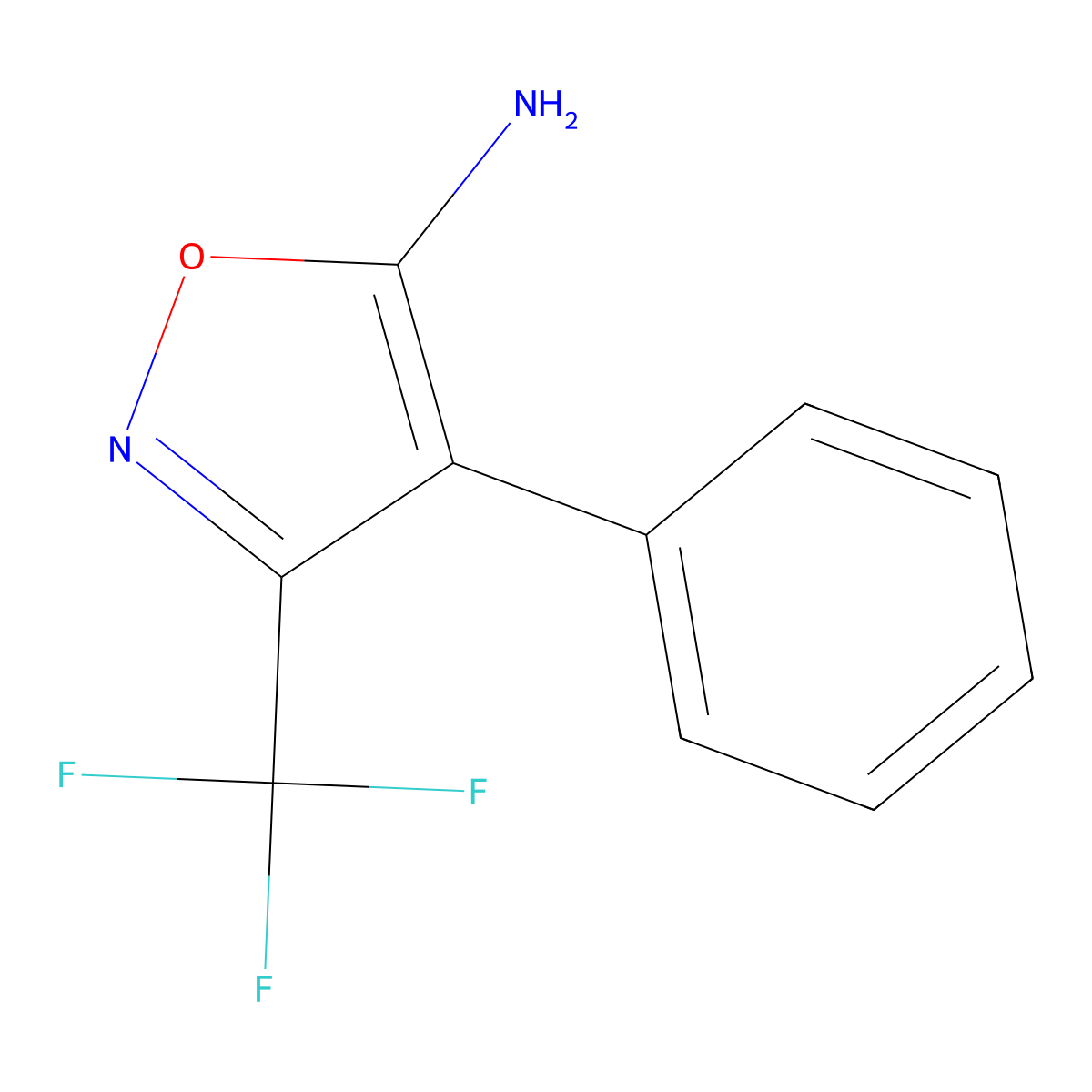 3-Trifluoromethyl-4-phenyl-5-aminoisoxazole molecular structure, CAS 110234-60-1