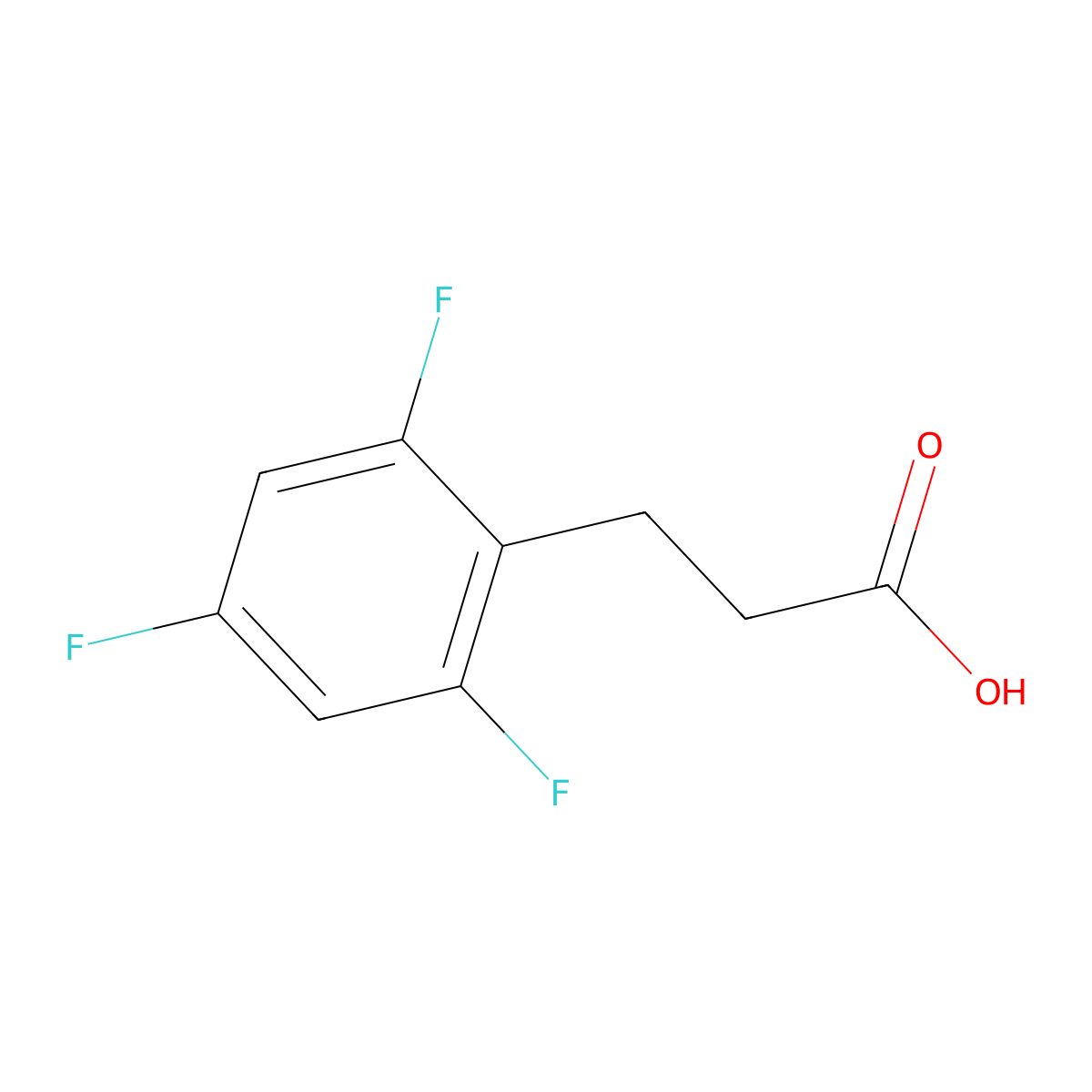 3-(2,4,6-Trifluoro-phenyl)-propionic acid molecular structure, CAS 1102373-38-5