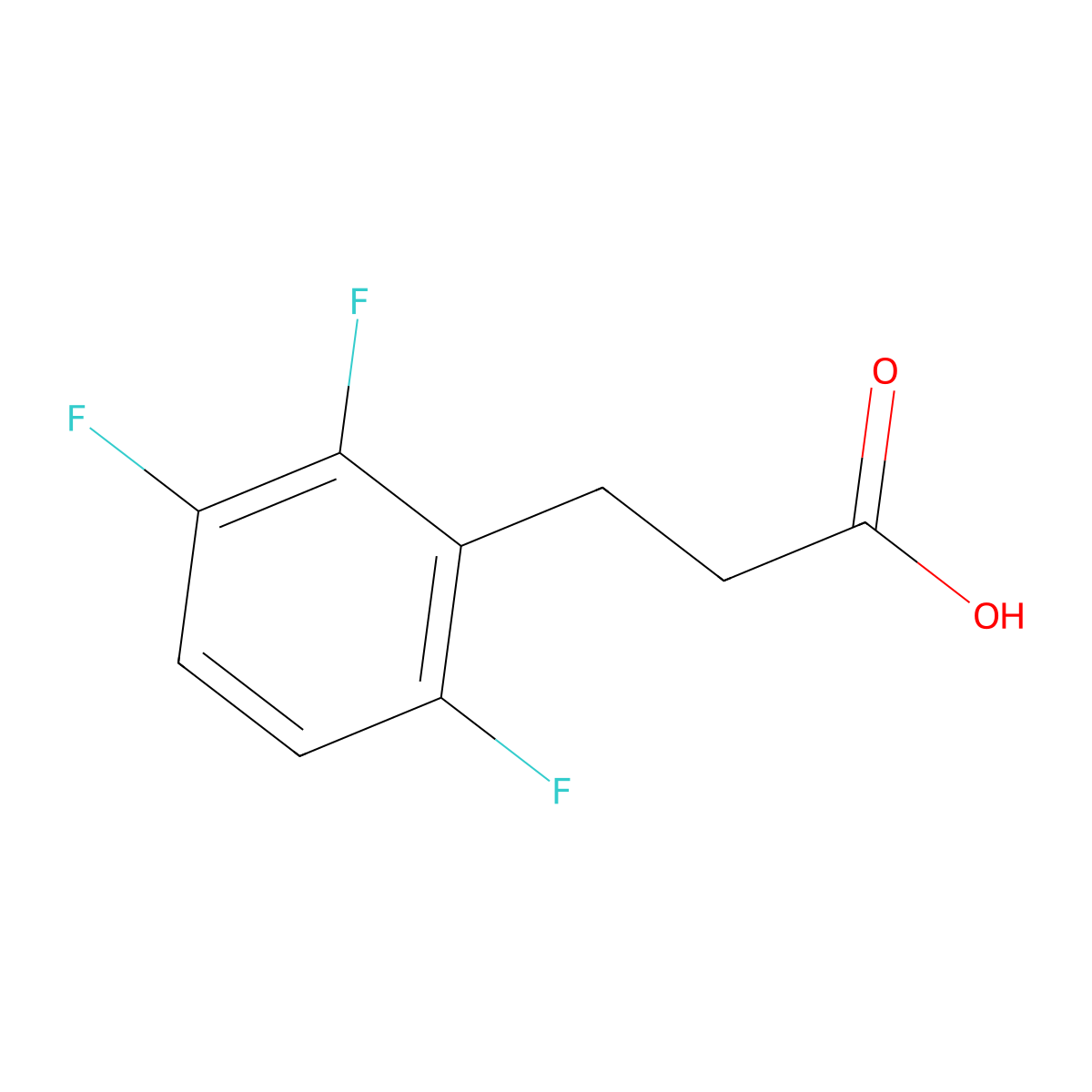 Benzenepropanoic acid, 2,3,6-trifluoro- molecular structure, CAS 1102373-68-1