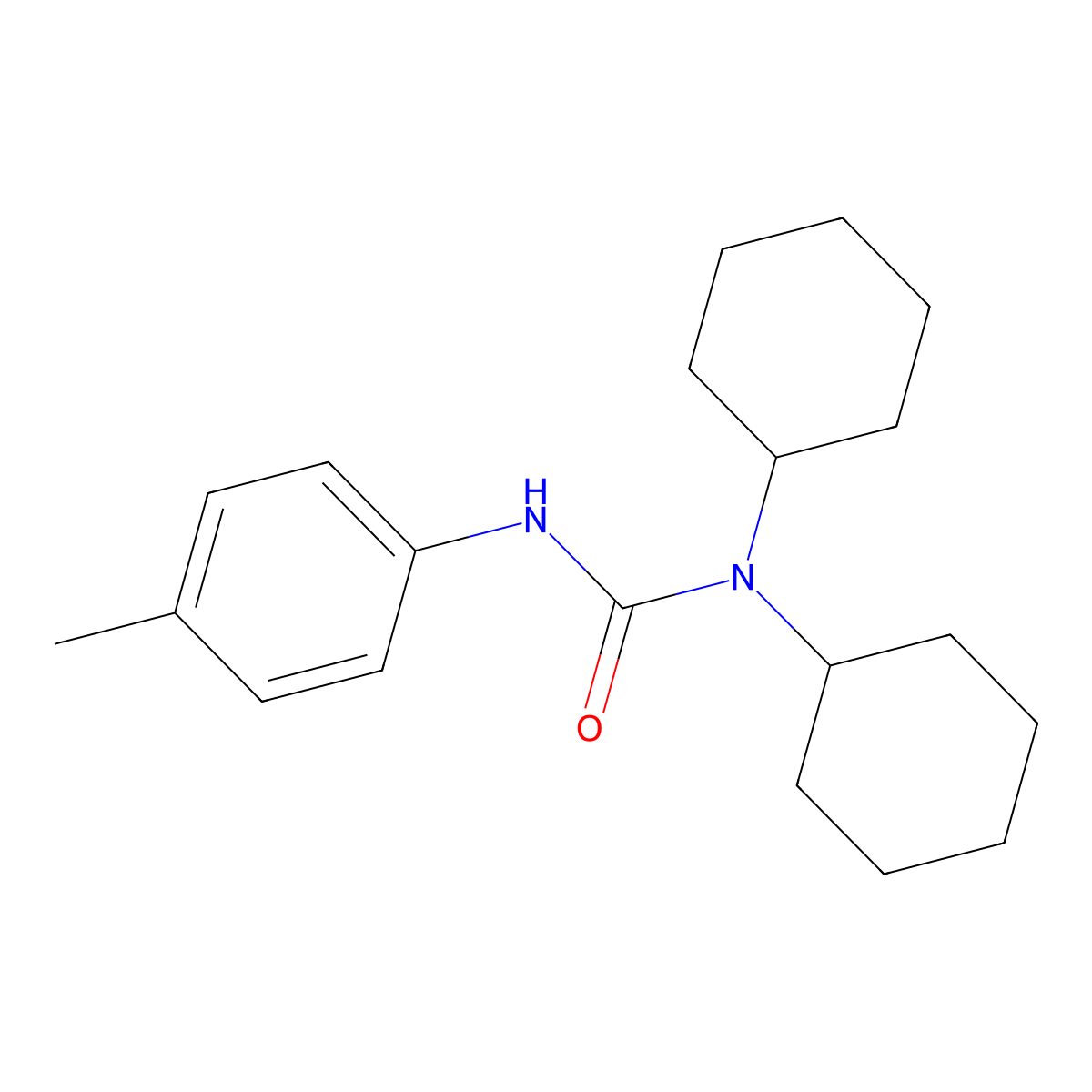 1,1-Dicyclohexyl-3-(P-tolyl)urea molecular structure, CAS 110244-04-7