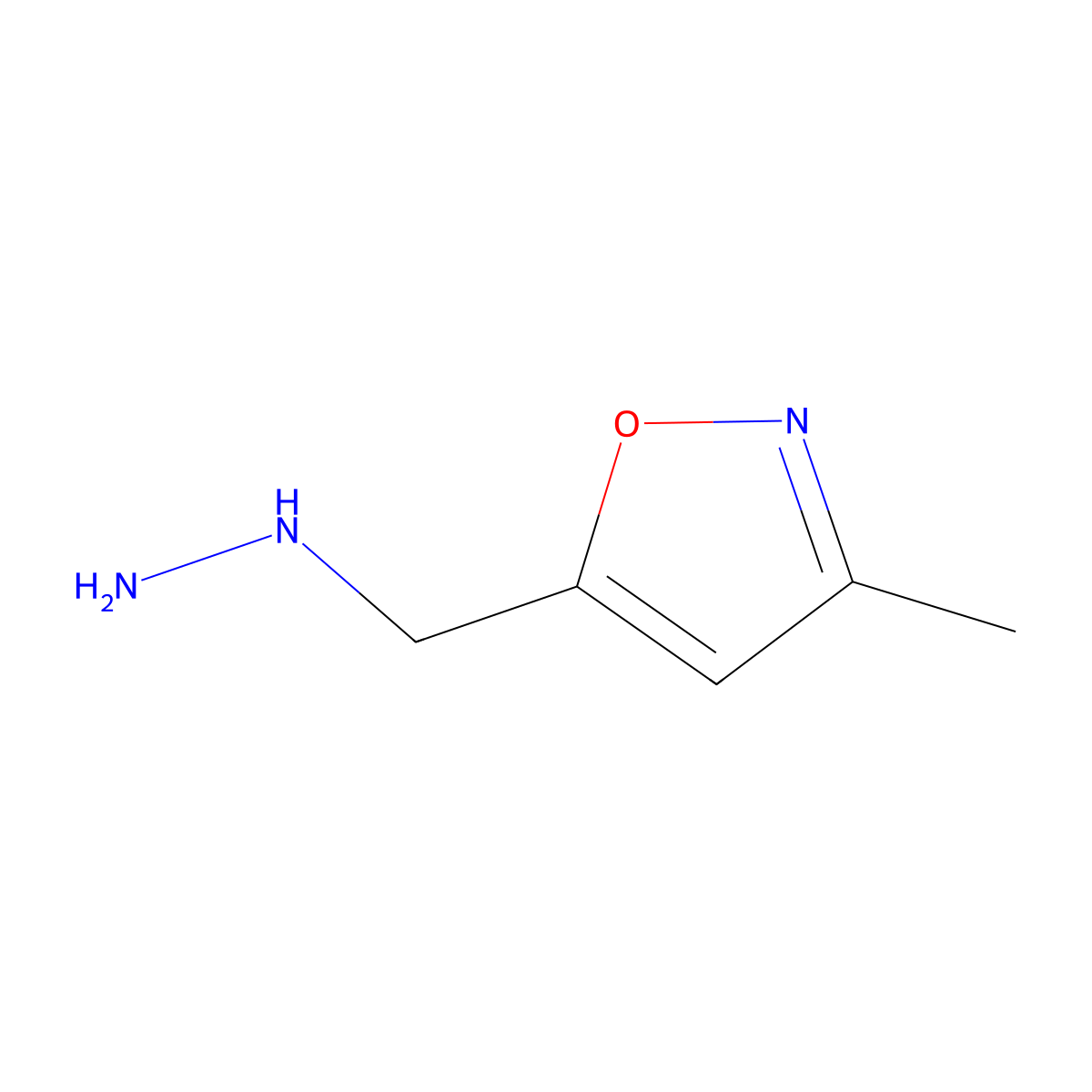 5-(Hydrazinylmethyl)-3-methyl-1,2-oxazole molecular structure, CAS 1102467-26-4