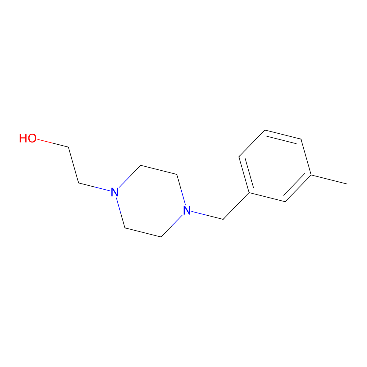 2-[4-[(3-Methylphenyl)methyl]piperazin-1-yl]ethanol molecular structure, CAS 110250-62-9