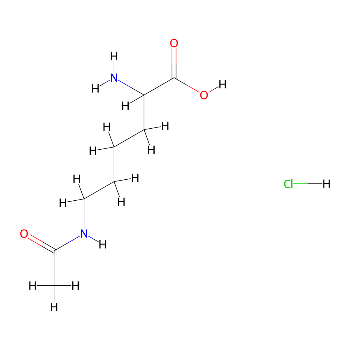 N6-DL-Acetyllysine hydrochloride molecular structure, CAS 110252-59-0