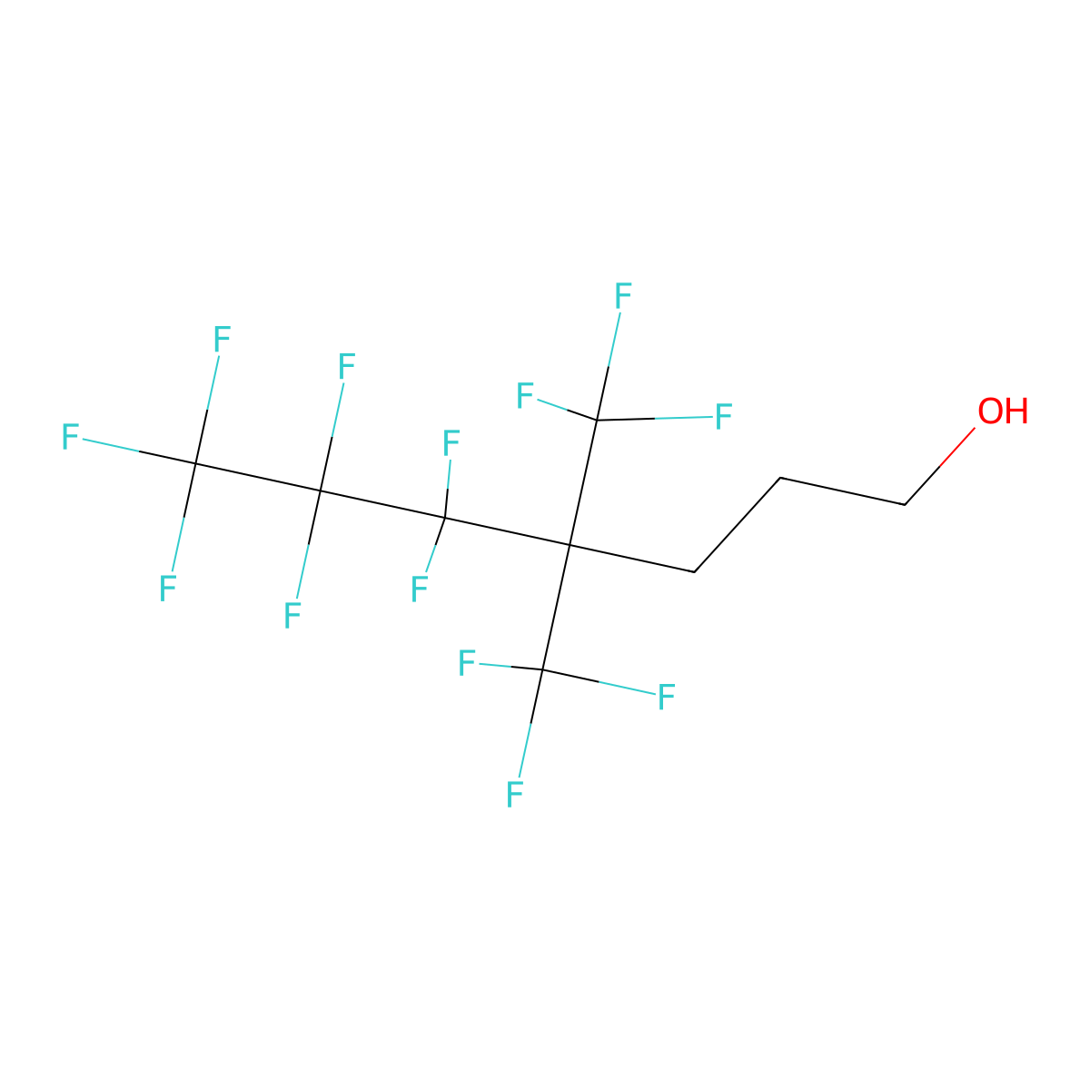 5,5,6,6,7,7,7-Heptafluoro-4,4-bis(trifluoromethyl)heptan-1-ol molecular structure, CAS 110254-90-5