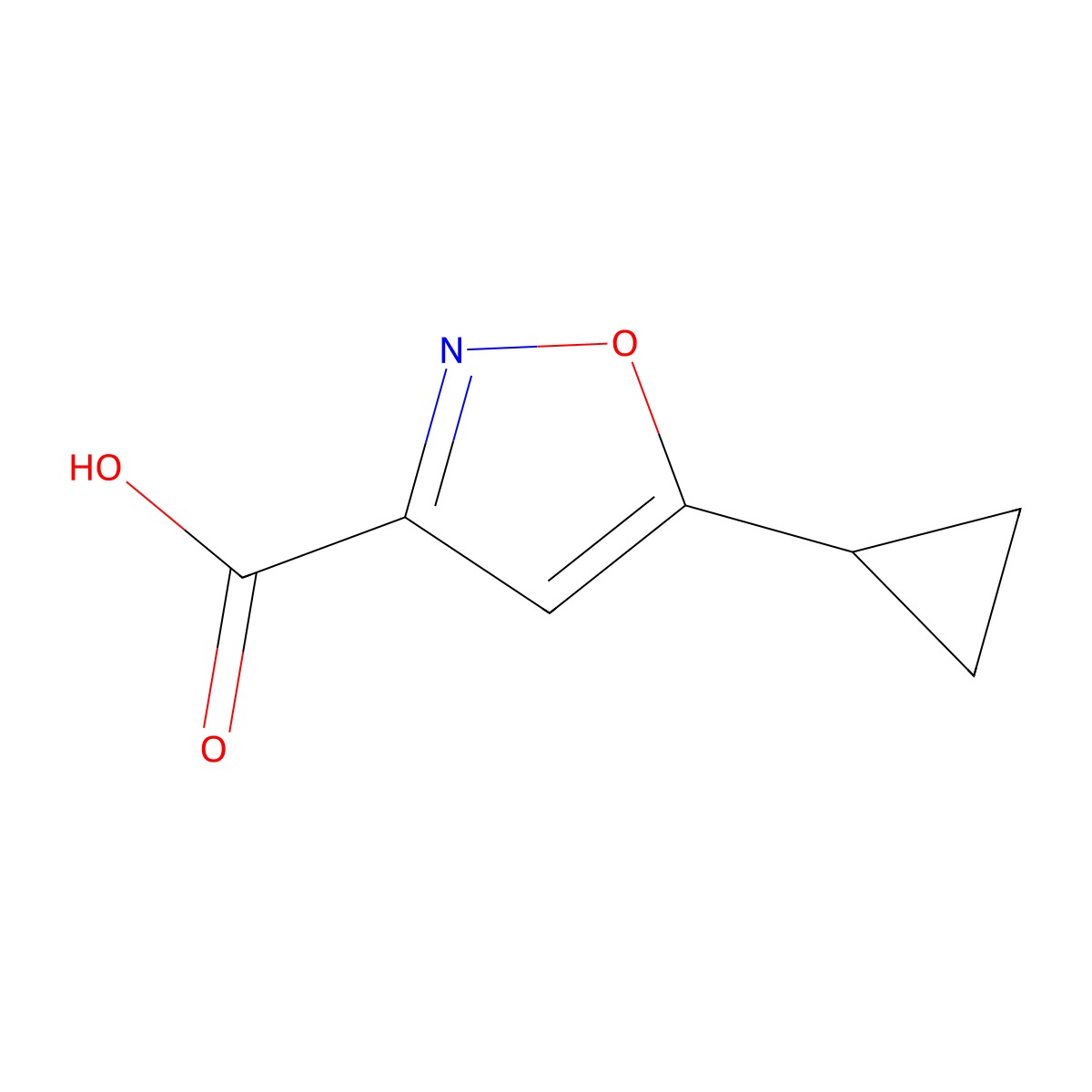 5-Cyclopropyl-1,2-oxazole-3-carboxylic acid molecular structure, CAS 110256-15-0