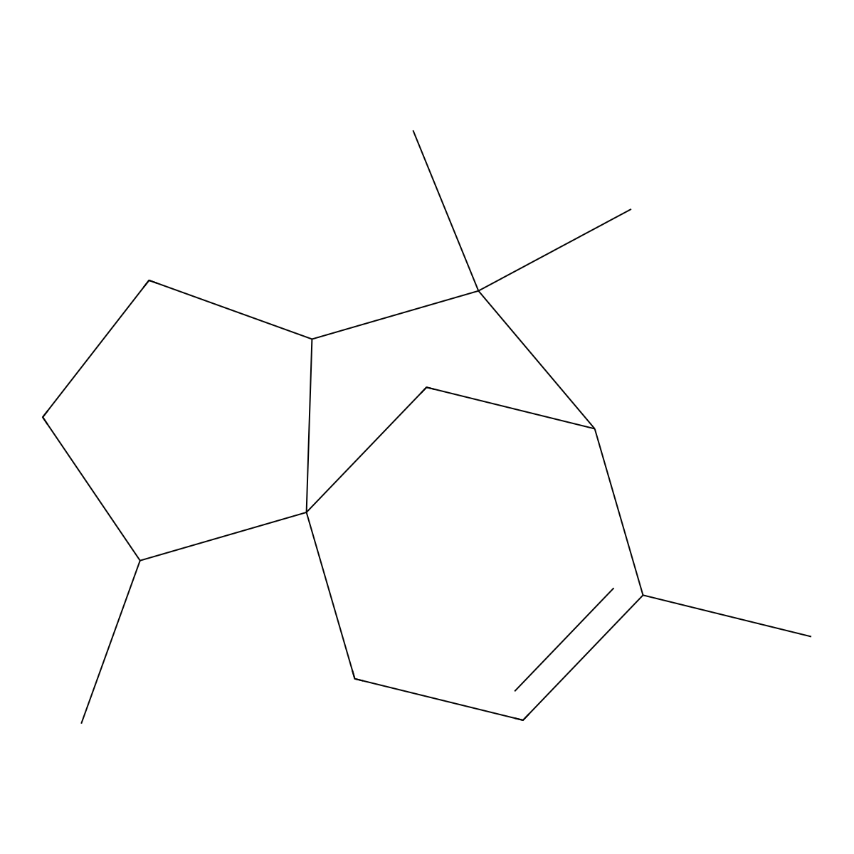 Cedrene molecular structure, CAS 11028-42-5