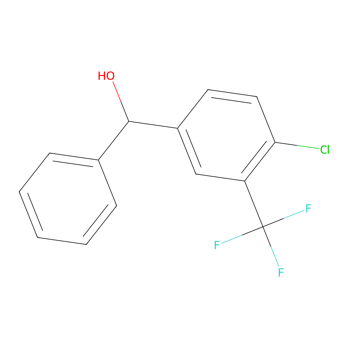 (4-Chloro-3-(trifluoromethyl)phenyl)(phenyl)methanol molecular structure, CAS 110283-54-0