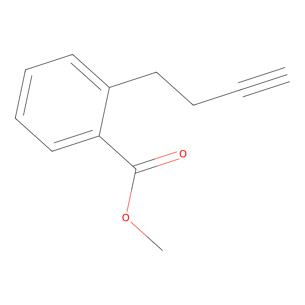 Methyl 2-(but-3-yn-1-yl)benzoate molecular structure, CAS 110283-96-0